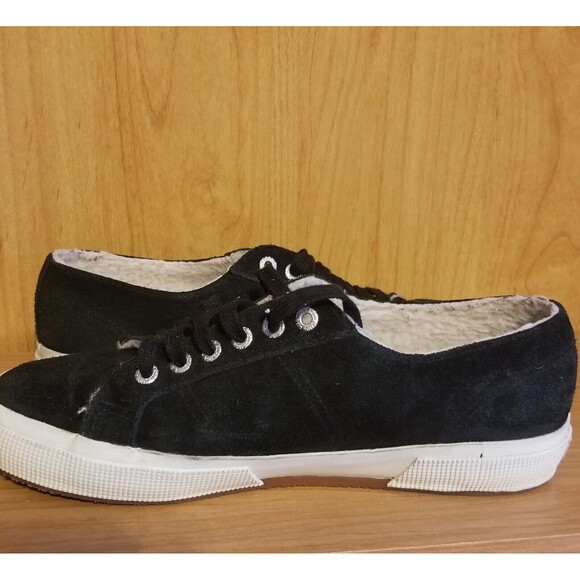 Superga Black Skater Shoes Sneakers Suede Leather Unisex EU 41 Women 9.5 Men 8 - Picture 8 of 14